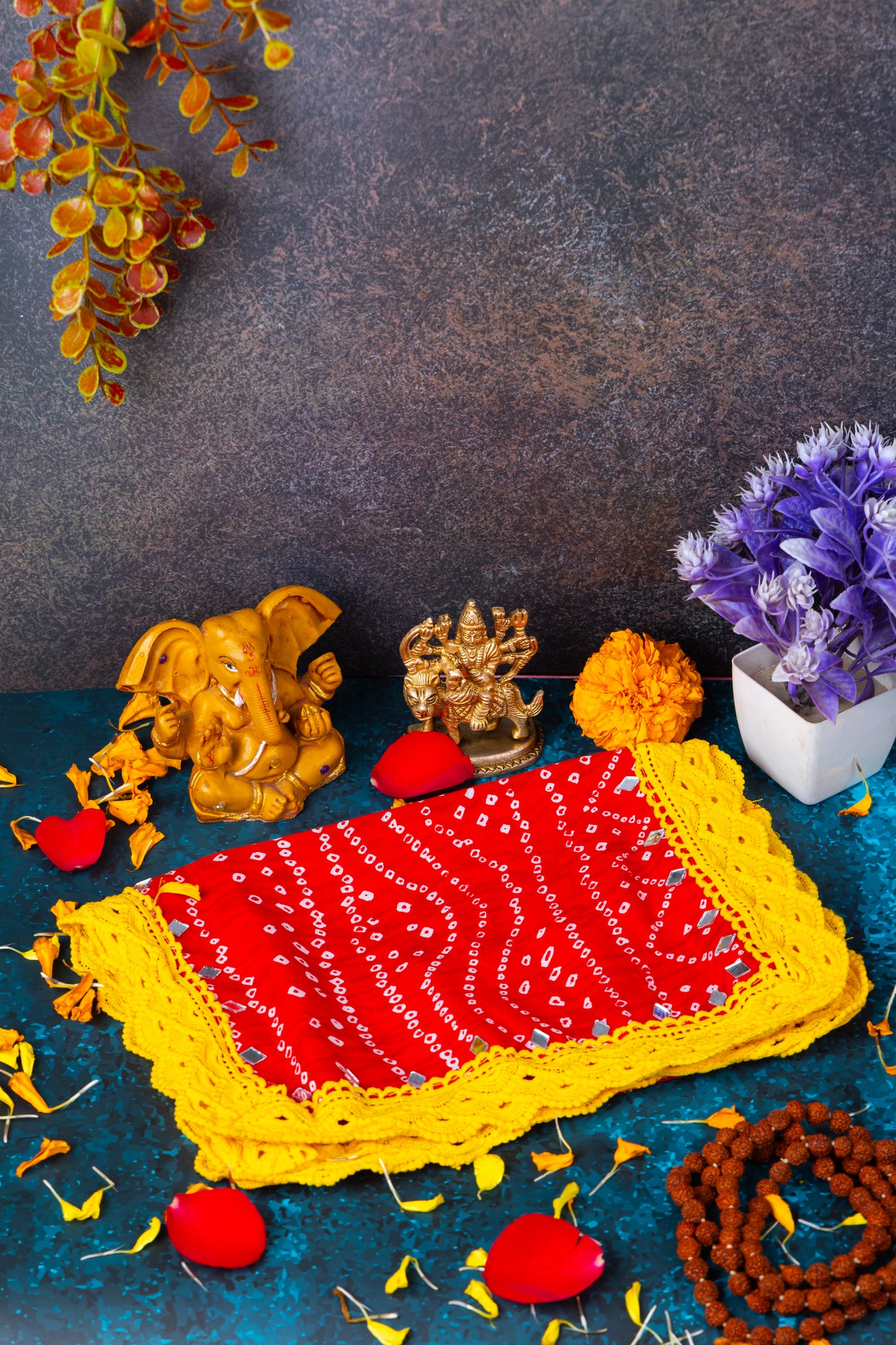 Eco-Friendly Mata Chunri (POM-POM & Mirror)