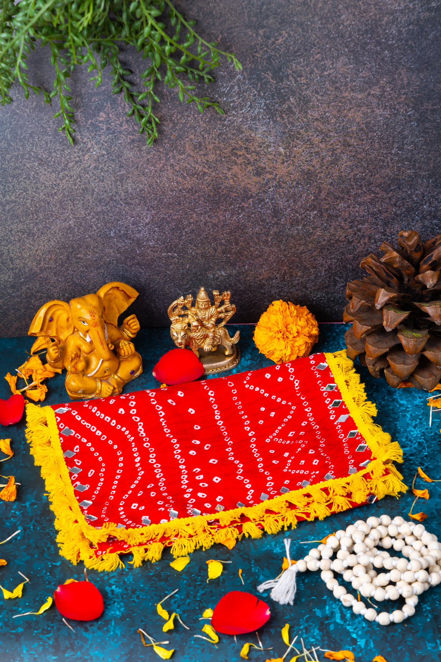 Eco-Friendly Mata Chunri (POM-POM & Mirror)