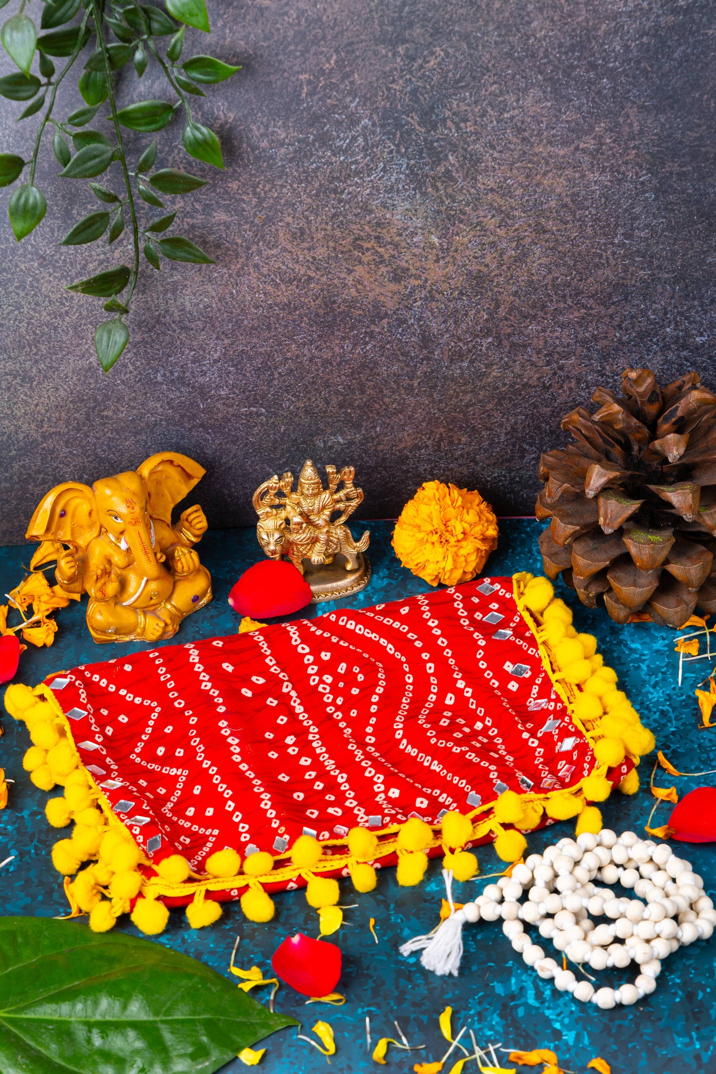 Eco-Friendly Mata Chunri (POM-POM & Mirror)