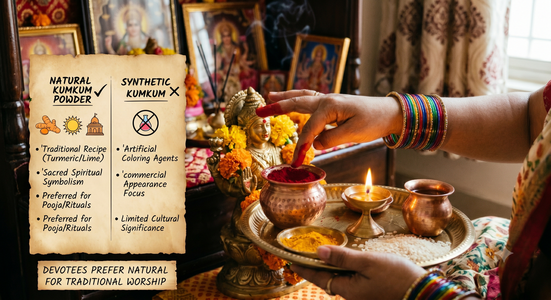 Why Natural Kumkum Powder is Better Than Synthetic Kumkum for Pooja